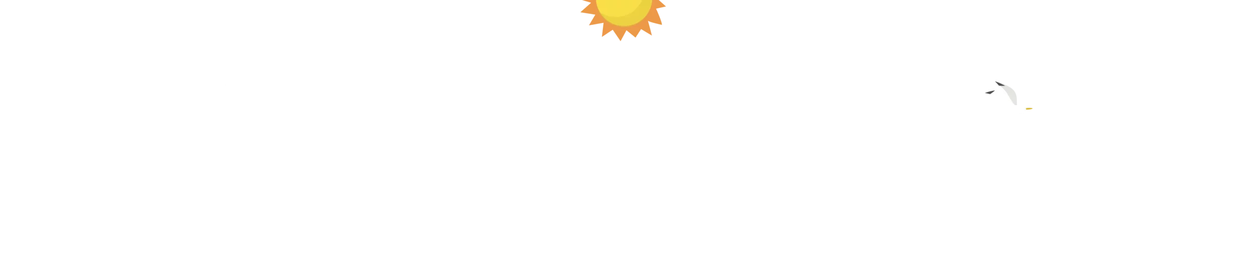 Sun, clouds, and seagulls
