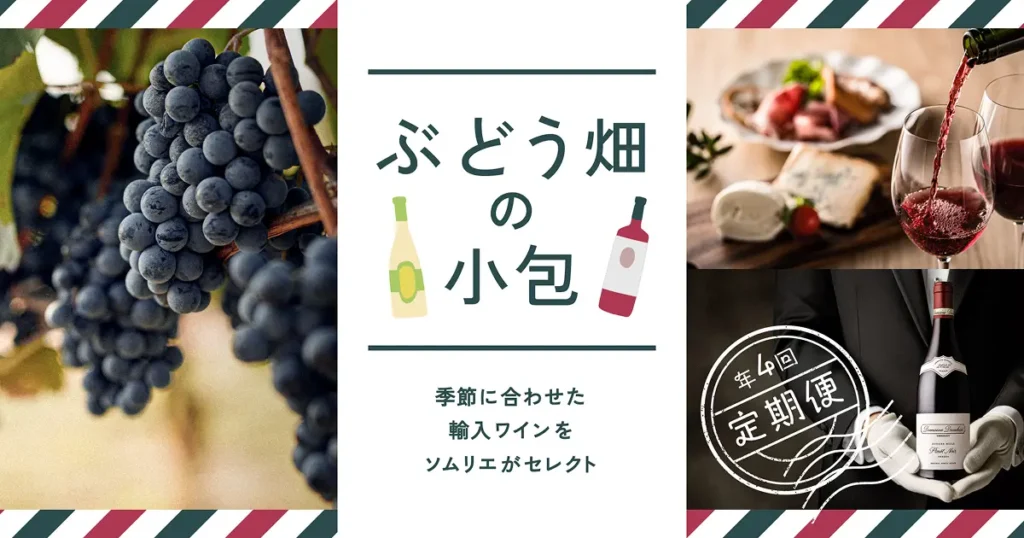 旬の食材に合わせたワインの定期便 ぶどう畑の小包